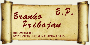 Branko Pribojan vizit kartica